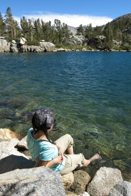 Relaxing at Lower Lamarck Lake